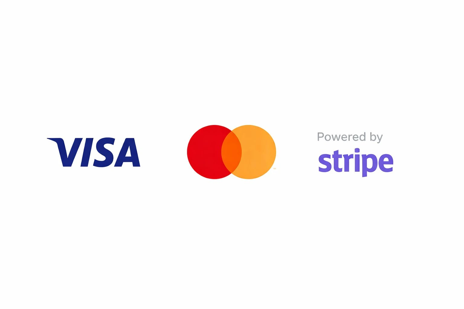Accepted payment methods: Visa, Mastercard, Stripe